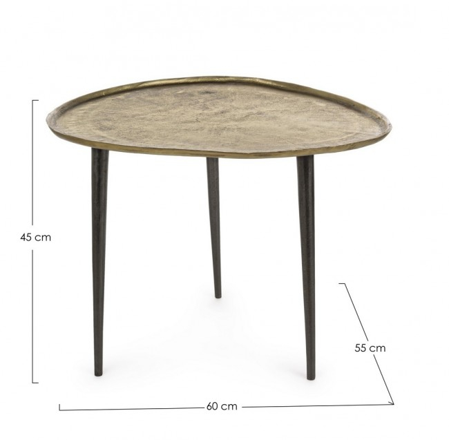 Masute de cafea Karima, Aluminiu, Auriu, 55x60x45 cm  [2]
