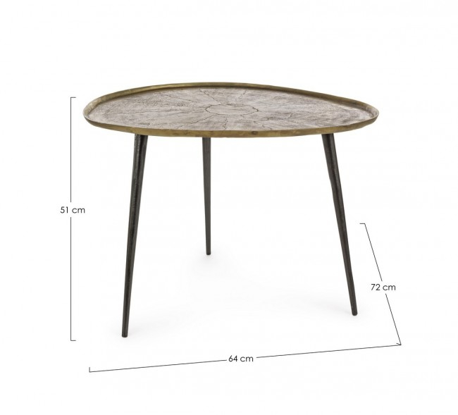 Masute de cafea Karima, Aluminiu, Auriu, 64x72x51 cm  [2]