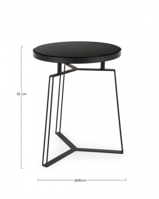 Masute de cafea Zaira, Metal, Negru, 40x50 cm  [2]