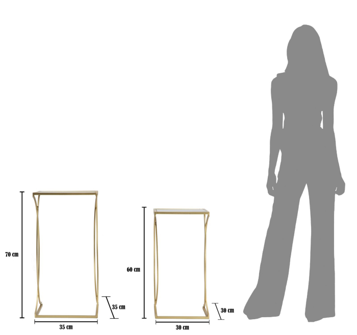 Masute Simple, set 2 cm 35x35x70-30x30x60 [8]
