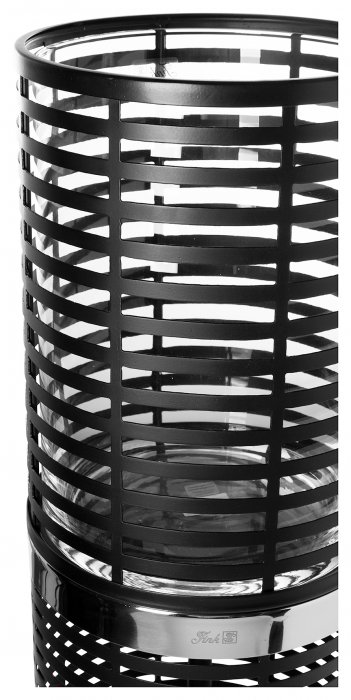 MATERA, Suport lumanare coloana, incl. sticla, vopsit cu pulbere neagră, h.80 cm,  d.22,5 cm [8]