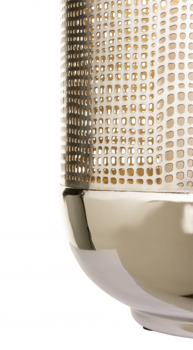 MAURA, Suport lumânare, nichel, interior auriu, d.20, h.30 cm [4]