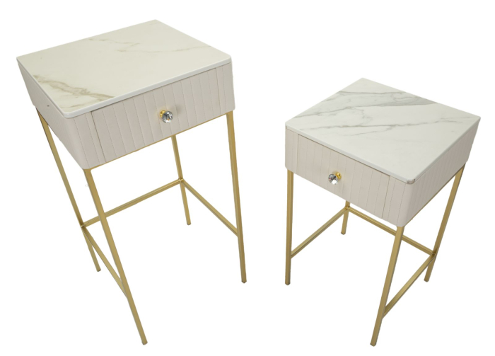 Mese inalte patrate, Cristy set de 2, ø 45x90-40x70 cm [5]