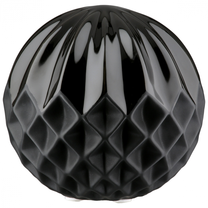 Minge decorativa, rotunda, Panteon, Ceramica, neagra, PU 6, H. 11 cm, D. 10,5 cm [2]