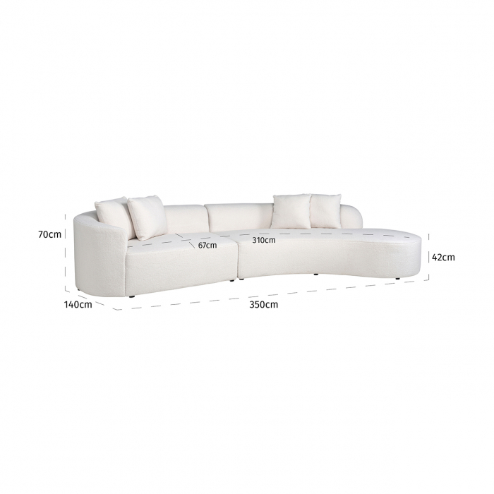 Modul canapea Grayson pe dreapta, bej,  210 cm [9]