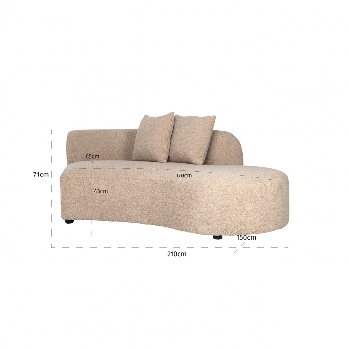 Modul canapea Grayson pe dreapta, bej,  210 cm [2]