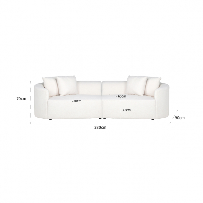 Modul Canapea Grayson pe partea dreapta  bej  furry  140 cm [16]