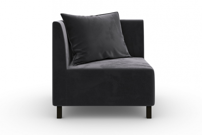 Modul de colt Tina, Gri inchis, 88x82x88 cm [3]