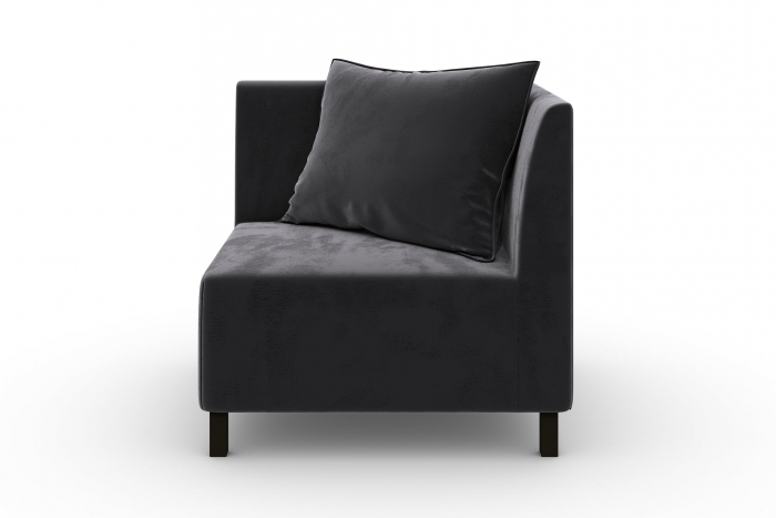 Modul de colt Tina, Gri inchis, 88x82x88 cm [2]
