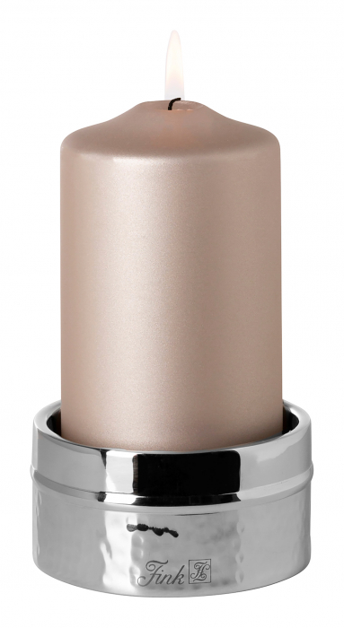 NASSAU, Suport lumânare pentru lumânare pilon, inox, ciocanit, d.10, h.5 cm [2]