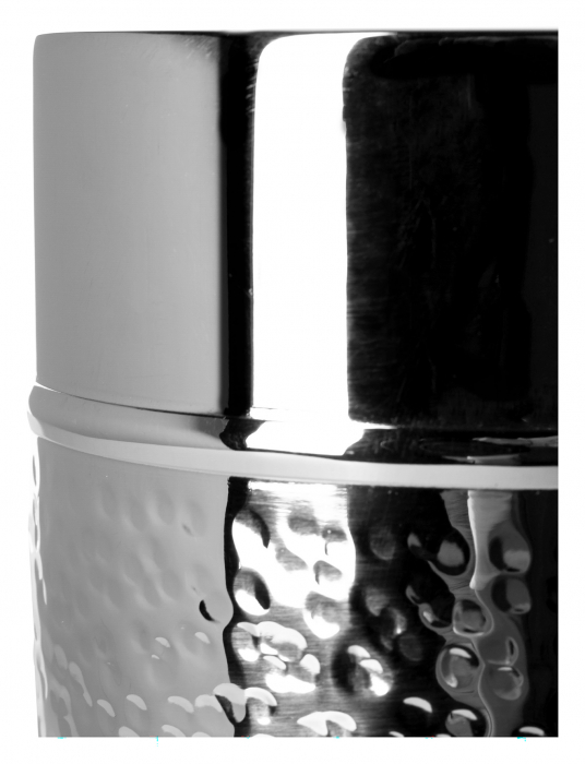 NASSAU, Suport lumânare pentru lumânare pilon, inox, ciocanit, d.10, h.5 cm [3]