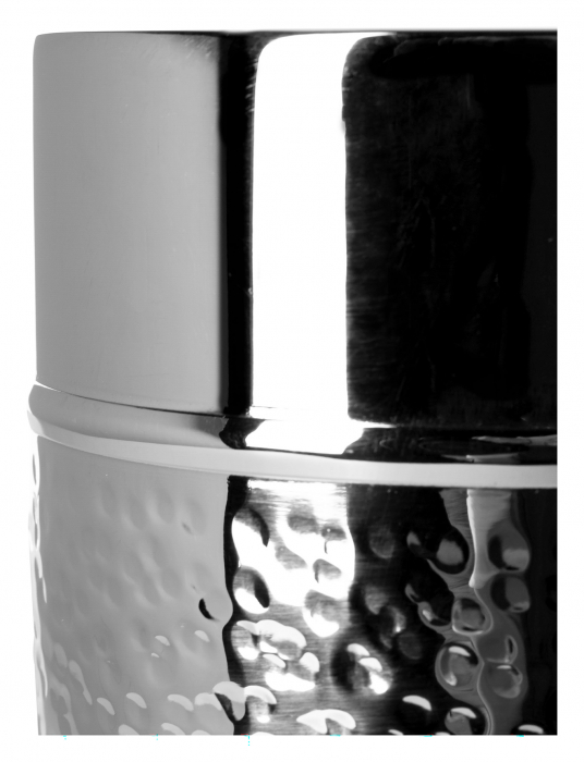 NASSAU, Suport lumânare pentru lumânare pilon, inox, ciocanit, d.10, h.8 cm [3]