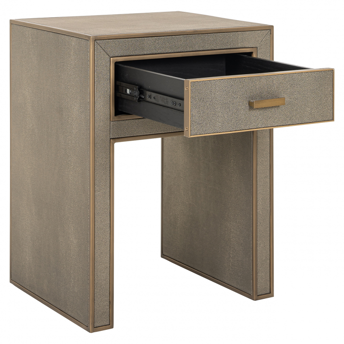 Noptieră Bloomville cu 1 sertar, sticlă (maro), Dims: 66.0 x 51.0 x 42.0 cm [6]