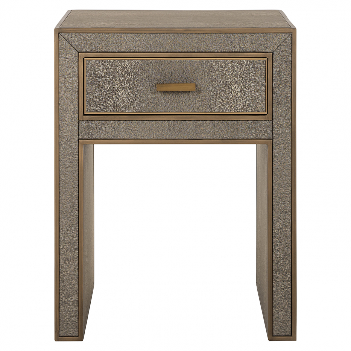 Noptieră Bloomville cu 1 sertar, sticlă (maro), Dims: 66.0 x 51.0 x 42.0 cm [2]