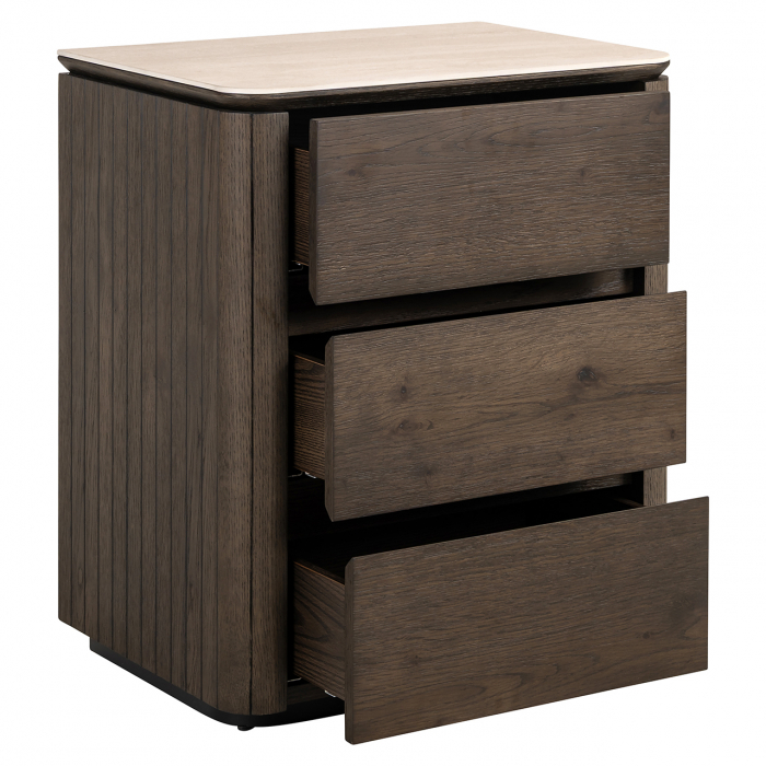 Noptieră Ritz cu 3 sertare (maro), Dims: 65.0 x 55.0 x 40.0 cm [5]