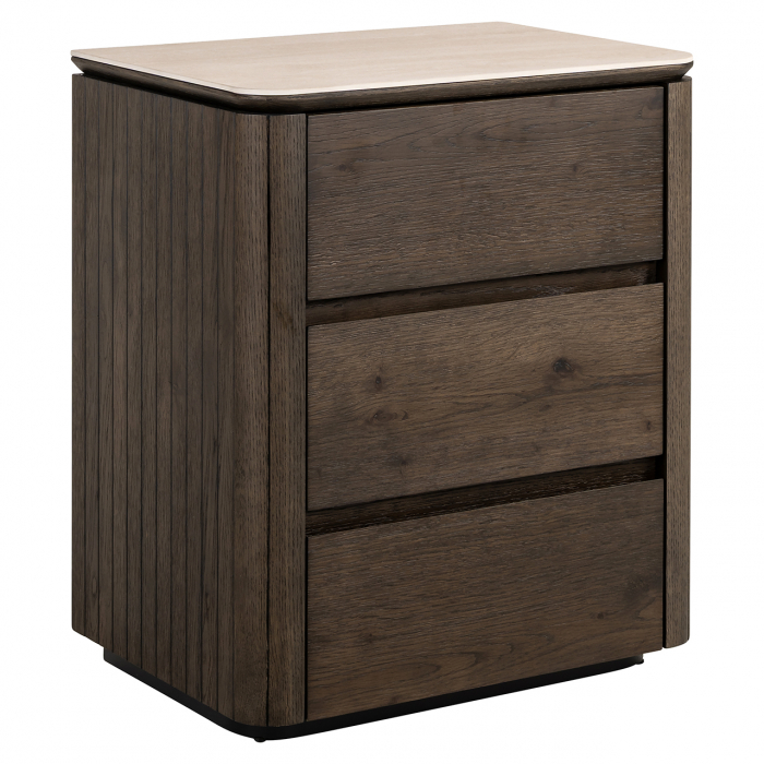Noptieră Ritz cu 3 sertare (maro), Dims: 65.0 x 55.0 x 40.0 cm [1]