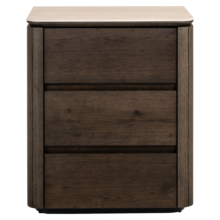 Noptieră Ritz cu 3 sertare (maro), Dims: 65.0 x 55.0 x 40.0 cm [3]