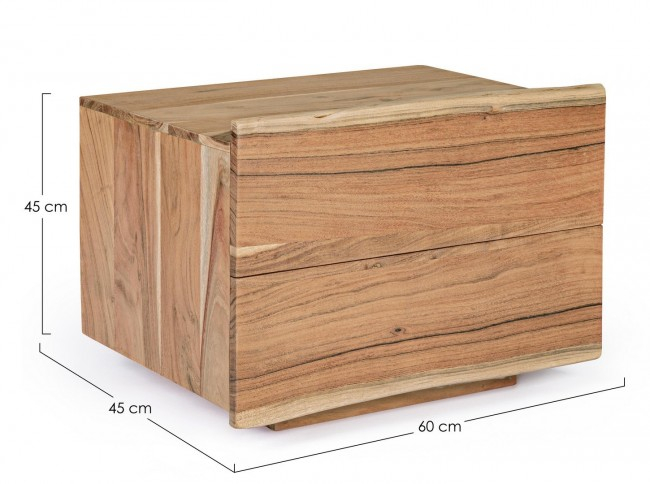 Noptiera Aron, Lemn de acacia, Maro, 60x45x45 cm [2]