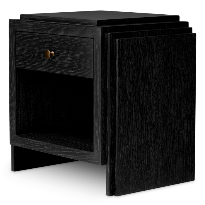 Noptiera ArtDeco furnir stejar gri carbune [4]