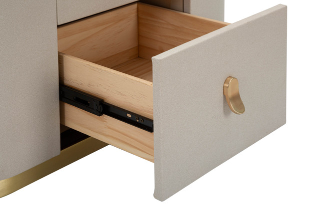 Noptiera/cabinet  Beauty, Lemn/MDF/Metal, Crem/Auriu, 47x60x40 cm [6]