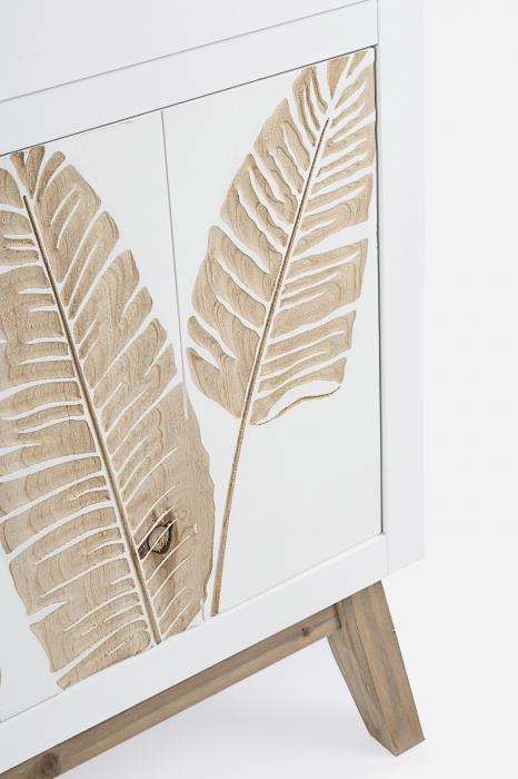 Noptiera Folium, MDF, Alb/Maro, 45x30x70 cm [3]
