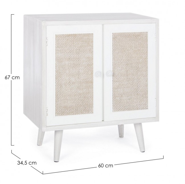 Noptiera MONTIEL,  lemn, alb, 60x34.5x67cm [2]