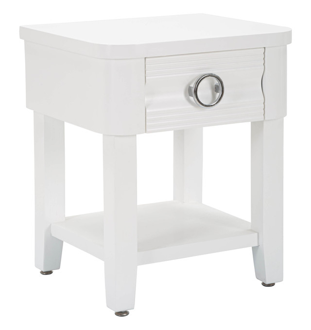 Noptiera Shine, Lemn/MDF/Metal, Alb, 54x45x40 cm [2]