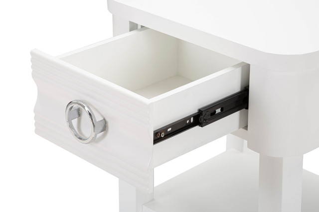 Noptiera Shine, Lemn/MDF/Metal, Alb, 54x45x40 cm [8]