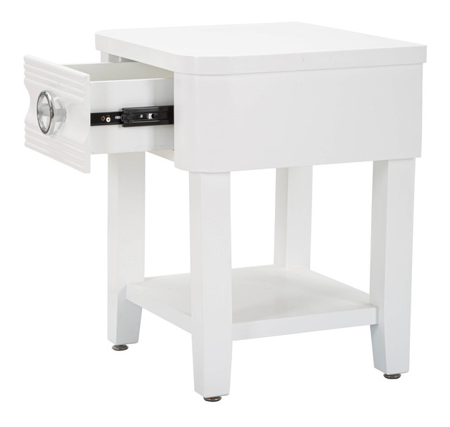 Noptiera Shine, Lemn/MDF/Metal, Alb, 54x45x40 cm [4]