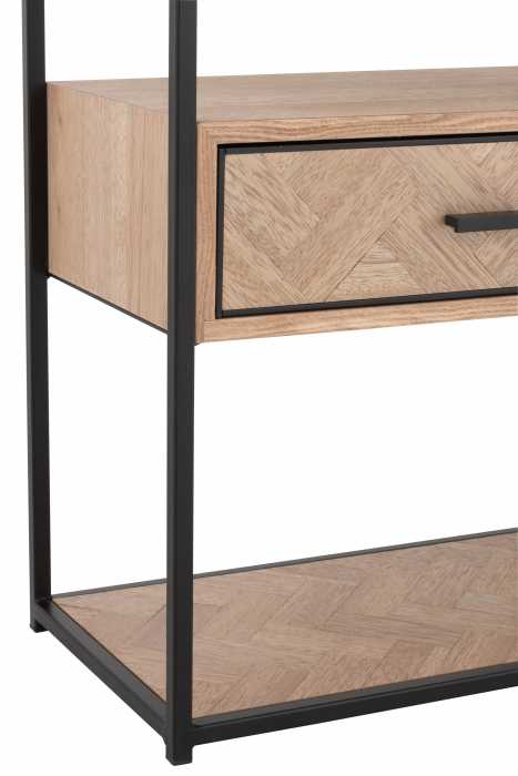 Noptiera Zigzag, Lemn, Negru, 50x30x61 cm [6]