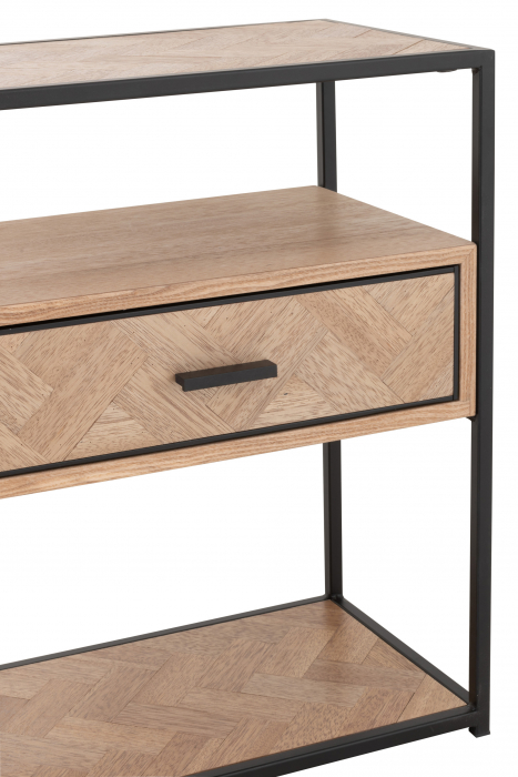 Noptiera Zigzag, Lemn, Negru, 50x30x61 cm [8]