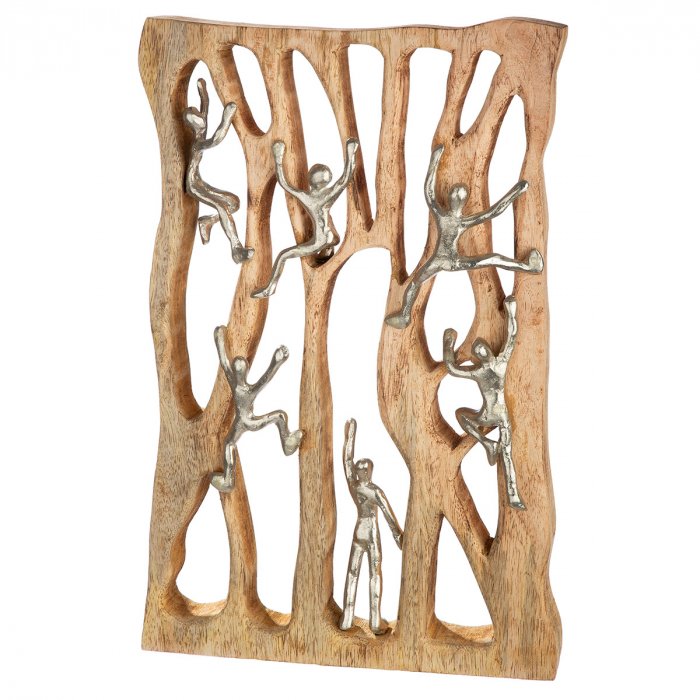 Obiect de perete, dreptunghiular, motiv cățărat, lemn de mango, culori naturale, PU 1, L. 6 cm, l. 26 cm, H 43 cm [4]