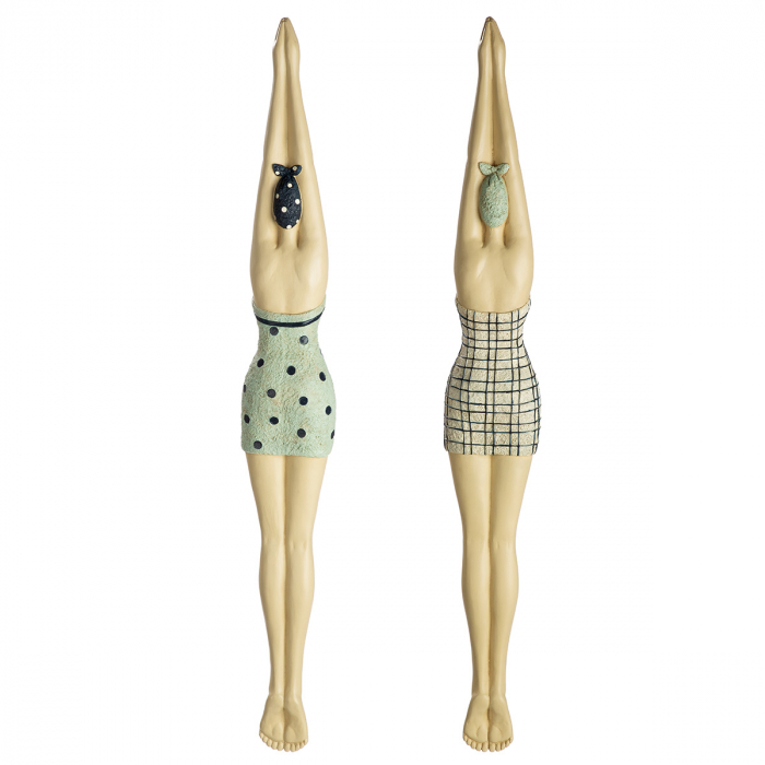 Obiect de perete, Femeie, Rășină sintetică, albastru, alb, PU 2, 2 asortate, L. 5 cm, l. 8 cm, H 63 cm [1]