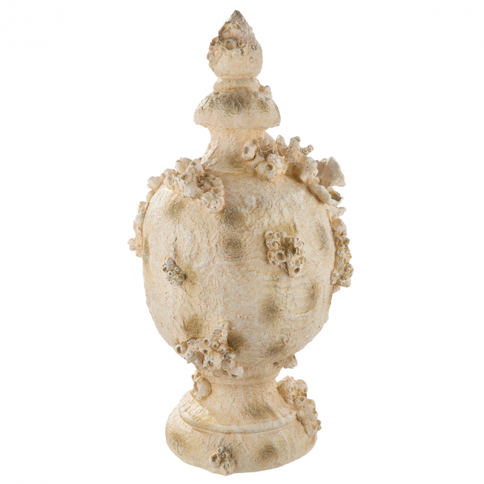 Obiect decorativ, Amforă, motiv coral, rășină sintetică, alb, PU 1, L. 23 cm, l. 25 cm, H 50 cm [1]