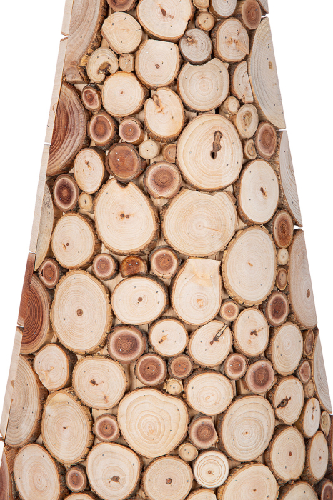 Obiect decorativ, Brad de Craciun, "Rodaja", Lemn, culori naturale, PU 1, L. 24 cm, L. 45 cm, H 170 cm [2]