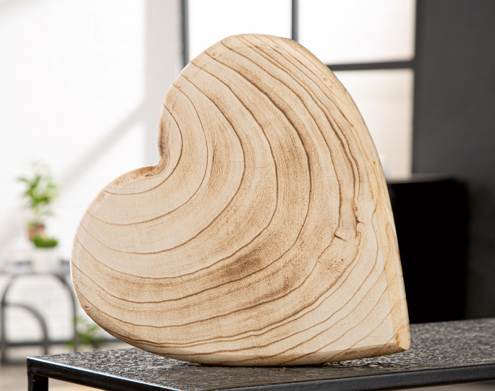 Obiect decorativ, Inimă, Lemn, culori naturale, PU 3, L. 6 cm, L. 30 cm, H 30 cm [5]