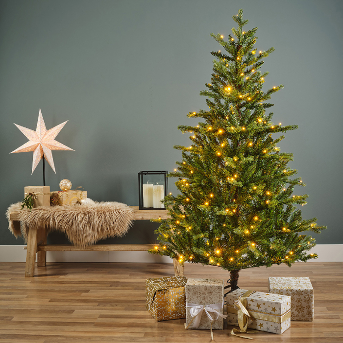 Obiect decorativ (LED), Brad de Craciun, Rasina, verde, PU 1, H 150 cm, A. 100 cm [3]