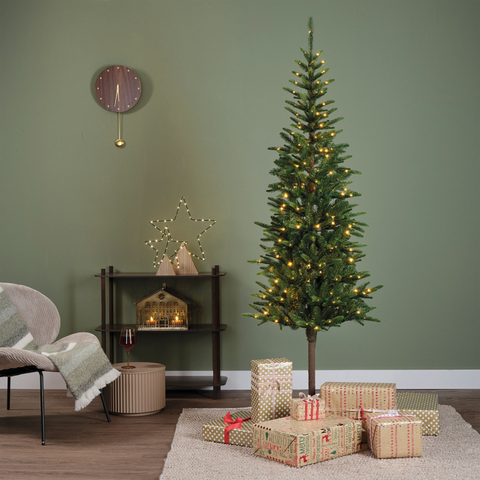 Obiect decorativ (LED), Brad de Craciun, Rasina, verde, PU 1, L. 20 cm, L. 86 cm, H 210 cm, A. 103 cm [1]