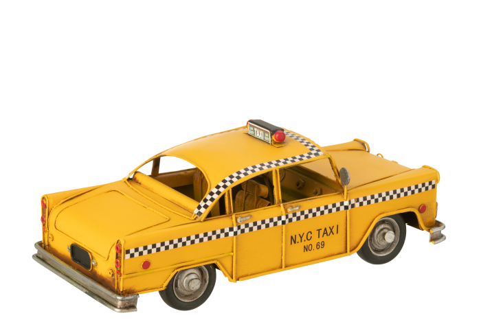 Obiect decorativ, Taxi metalic antic, galben cald [2]