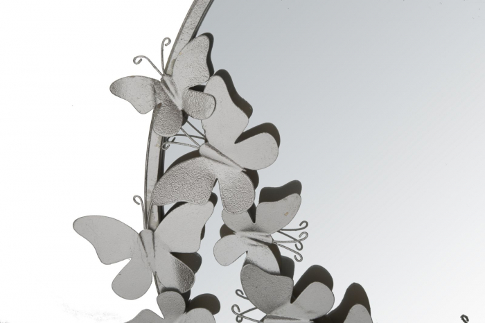 Oglinda Butterfly Silver, Metal/Oglinda, Argintiu, 74X4X75 cm [4]