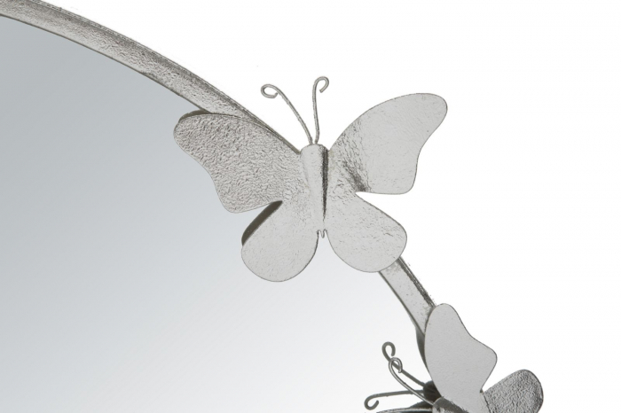 Oglinda Butterfly Silver, Metal/Oglinda, Argintiu, 74X4X75 cm [3]
