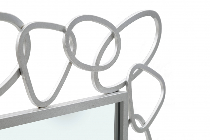 Oglinda Chain, Fier/MDF/Oglinda, Argintiu, 84x84x2 cm [3]