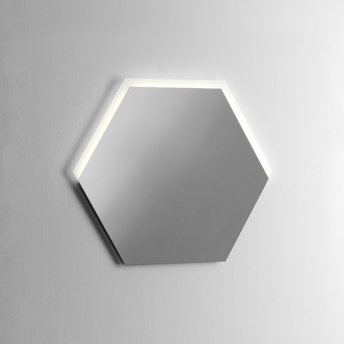 Oglinda cu LED HEXA 1, Sticla, Transparent, 79×2.5×90 cm lotusland.ro
