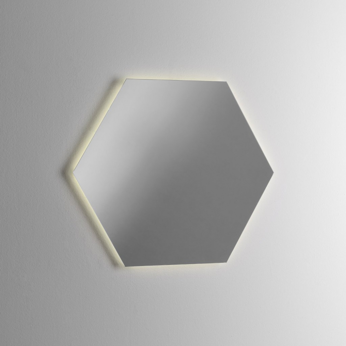 Oglinda cu LED HEXA 2, Sticla, Transparent, 79×2.5×79 cm lotusland.ro