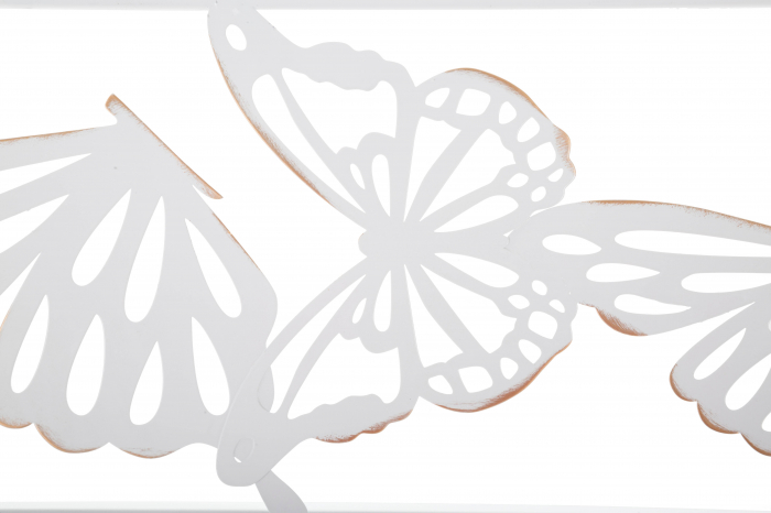 Oglinda de perete Butterfly, Fier/MDF/Oglinda, Alb, 115x85x1 cm [3]