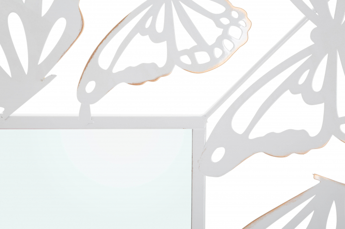 Oglinda de perete Butterfly, Fier/MDF/Oglinda, Alb, 115x85x1 cm [4]
