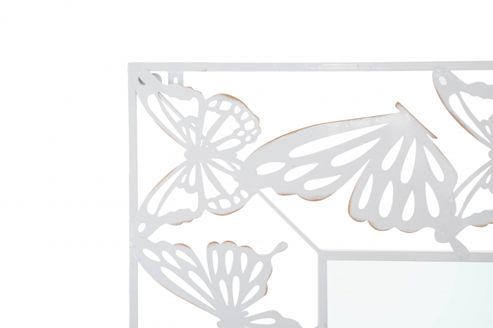 Oglinda de perete Butterfly, Fier/MDF/Oglinda, Alb, 115x85x1 cm [5]