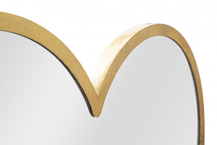 Oglinda de perete Double heart, fier/oglinda/MDF, auriu, 65X2X50 cm [5]