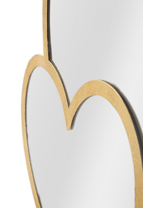 Oglinda de perete Double heart, fier/oglinda/MDF, auriu, 65X2X50 cm [6]