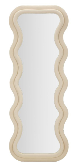 Oglinda de perete Emily crem catifea 60x6x160 cm (dimensiunea oglinzii 42x144 cm) [1]